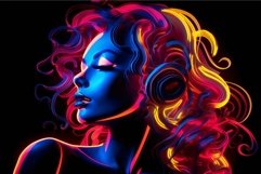 Neon glow portrait of stylish woman Product Image 1