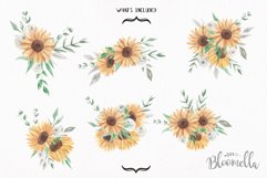 Watercolor Sunflower Clipart Bouquets Flowers Summer Golden Product Image 5