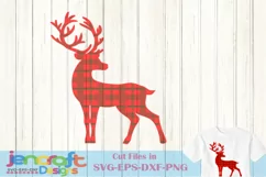 Buffalo Plaid Reindeer SVG - Christmas Deer SVG Buffalo Plai Product Image 2
