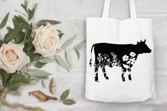 Floral Cow SVG, Flower Cow SVG Cut File, Floral Cow Clipart. Product Image 6