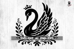 Swan with a Crown SVG, Bird, Animal Cut file Product Image 1