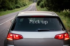 Vinyl car sticker mockup, rear window mockup outdoors 4 PSD Product Image 4