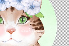 Watercolor cat in wreath Product Image 2