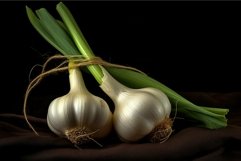 Bulbous Two garlic. Generate Ai Product Image 1