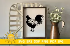 Floral Rooster SVG | Rooster SVG | Farmhouse SVG Product Image 1