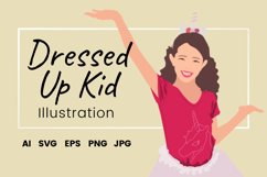 Dressed Up Kid Vector Illustration Product Image 1