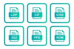 Set Of File Formats Icons Product Image 1