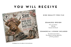 Grace Over Guilt Highland Cow Wrap PNG Product Image 2