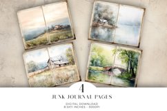 Watercolour Scenes Junk Journal Digital Paper Bi-fold Product Image 1