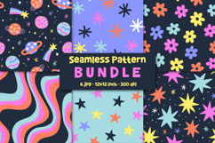 Groovy Space Digital Papers Colorful Background Product Image 1