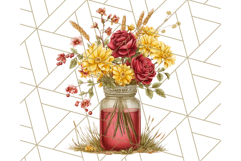 Fall Mason Jar Flowers PNG Clipart Product Image 4