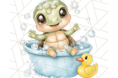 Farm Animal Babies in Bubble Bath PNG, Nursery Clipart Product Image 4