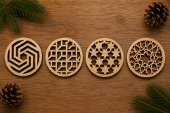 Geometric Coaster Laser Cut Files Bundle Product Image 1
