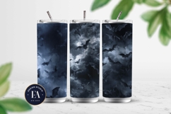 Bats Night Sky Pattern, Dark Gothic Bat Seamless Paper Product Image 2