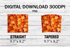 Maple Leaves 20oz Tumbler Wrap PNG Download Fall Tumbler Product Image 2