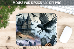 Watercolor Crow Mouse Pad Sublimation - Animal PNG Product Image 1