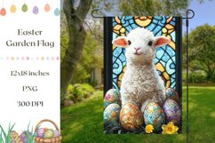 Easter Garden Flag PNG, Stained Glass Easter Sublimation Product Image 1