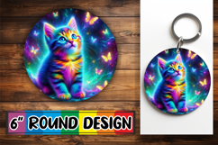 Luminous Round Designs Sublimation PNG, Cat Product Image 1
