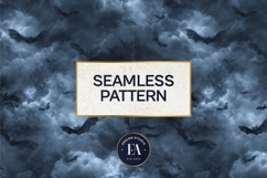 Bats Night Sky Pattern, Dark Gothic Bat Seamless Paper Product Image 3