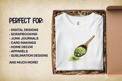 Matcha Wooden Spoon Clipart 4 PNG Product Image 3