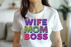 WIFE MOM BOSS clipart | Mothers day Sublimation design png Product Image 4
