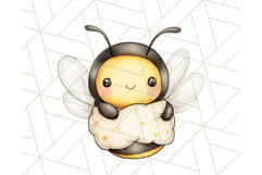Adorable Bee Clipart PNG, Kawaii Bumblebee Illustrations Product Image 4