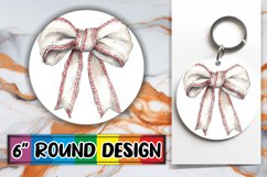 Watercolor Bow Round PNG Design for Sublimation Product Image 1