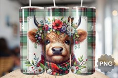 Christmas Baby Highland Cow - Skinny Tumbler Sublimation Product Image 1