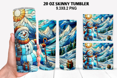 Snowman Skinny Tumbler 20oz Wrap Design, Christmas Tumbler Product Image 1