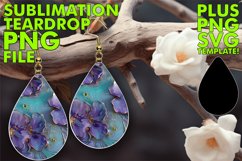 Sublimation Springtime Splendor Teardrop Earring Design Product Image 1