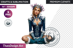 Fantasy Boreal Winter Girl Warrior &amp; Ice Queen Clipart Product Image 1
