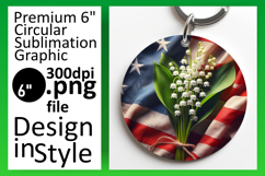 Charming Round Design Keychain Artwork , USA Flag Product Image 1