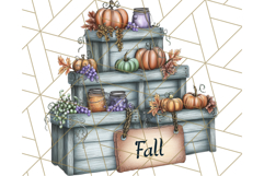 Fall Market Stall Clipart PNG, Rustic Autumn Clip Art Product Image 4