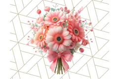 Pastel Flower Bouquet PNG Clipart, Elegant Floral Art Product Image 4