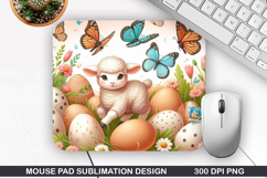 Lambs Mouse Pad Sublimation, Animals Mouse Pad PNG Design Product Image 1