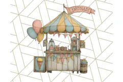 Vintage Carnival Animals Clipart PNG, Retro Circus Elements Product Image 4