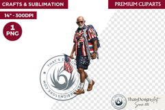 4th of July Character clipart, Patriotic Americana PNG Product Image 1