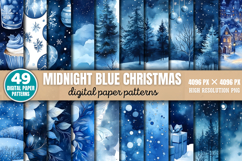 Midnight Blue Christmas Backgrounds Bundle PNG Product Image 1