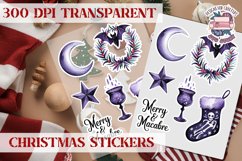 Christmas Sticker Sheet Gothic Dark Winter Holiday PNG Product Image 1