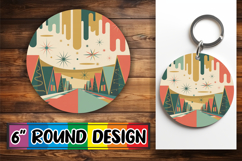 Blissful Keychain Round Design PNG, Winter Product Image 1