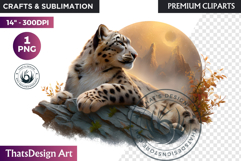 Leopard Watercolor Arctic Winter Animal Clipart Wildlife Product Image 1