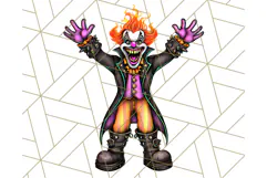 Creepy Clown Halloween PNG Clipart, Spooky Circus Art Product Image 4