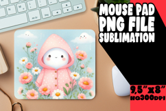 Blissful Mouse Mat Sublimation PNG, Cute Ghost Product Image 1