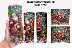 Santa Skinny Tumbler 20oz Wrap Design, Christmas Tumbler Product Image 1