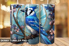 Stained Glass Blue Jay PNG Tumbler Design Product Image 1