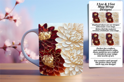 Lovely 15oz Mug Wrap Png Template , 3D Flower Product Image 1