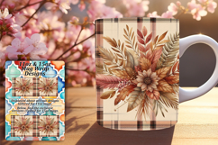 Radiant 11oz Mug Wrap Png Template , Autumn Flower Product Image 1