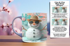 Snowman Wonderland Sublimation Mug Wrap 11oz/15oz Holiday Product Image 1