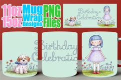 Whimsical views 11oz 15oz sublimation wrap, Birthday Girl Product Image 1
