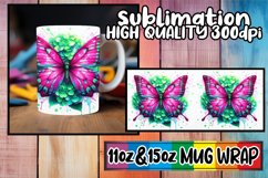 Tranquil vibes 11oz 15oz mug wrap, Butterfly Product Image 1